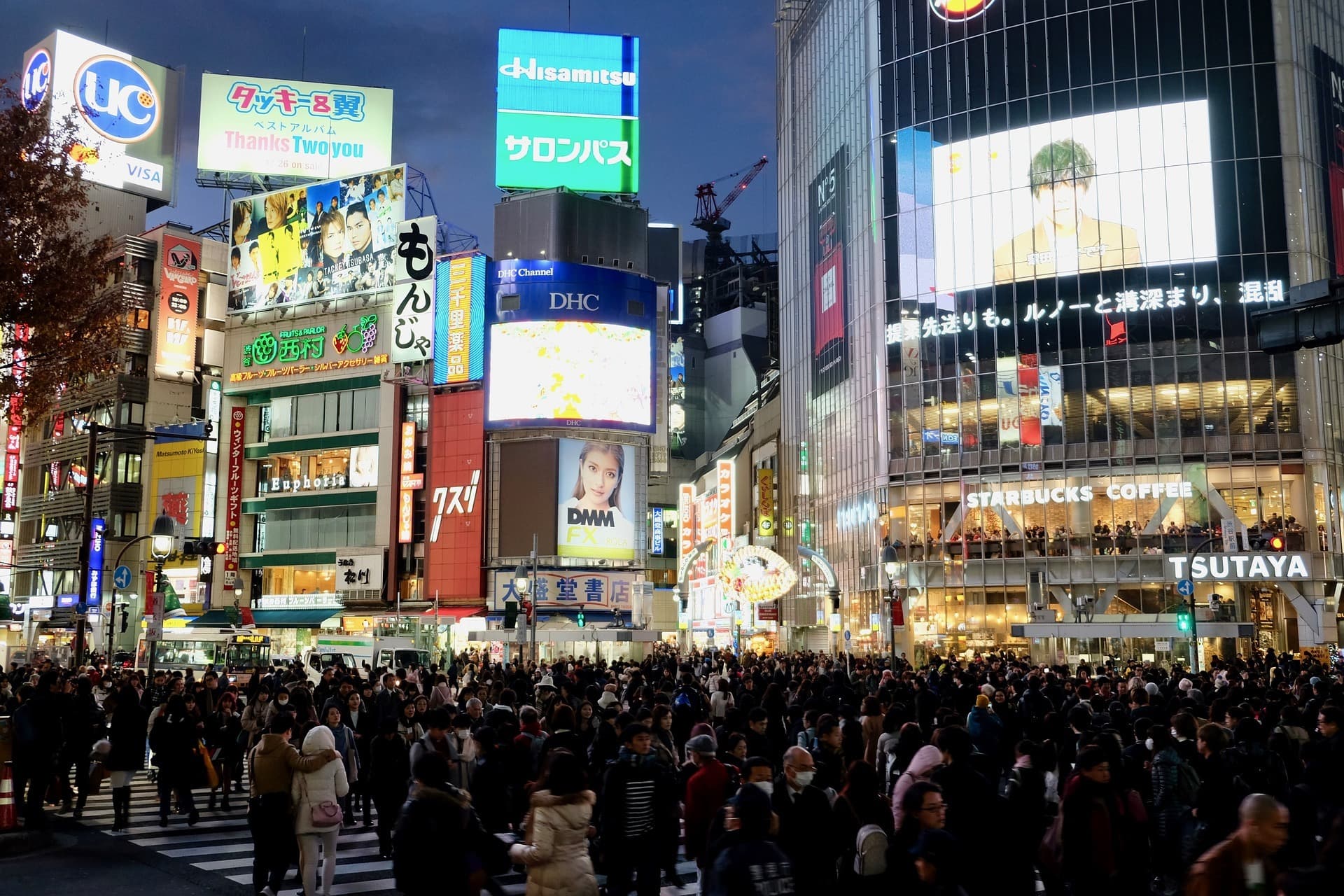 Shibuya Crossing, die Fußgängerzone, die täglich von Tausenden von Menschen genutzt wird!